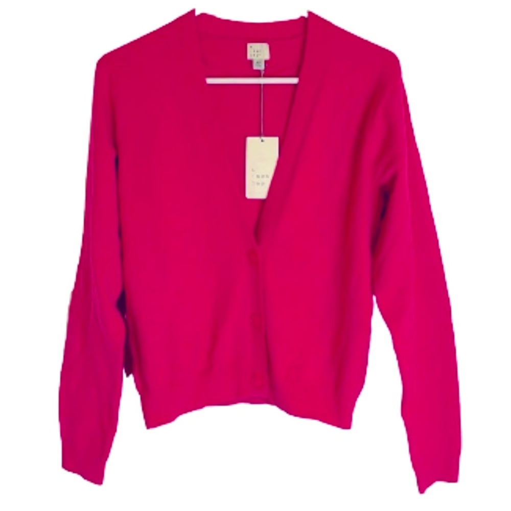 a. new day NEW (Cashmere Like) Women’s Pink Button Up V-Neck Sweaters Cardigan